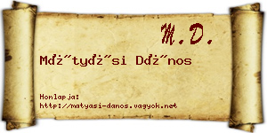 Mátyási Dános névjegykártya